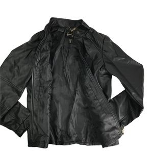 Jessica Simpson Girls Black Moto Jacket Size Girl's L 14/16